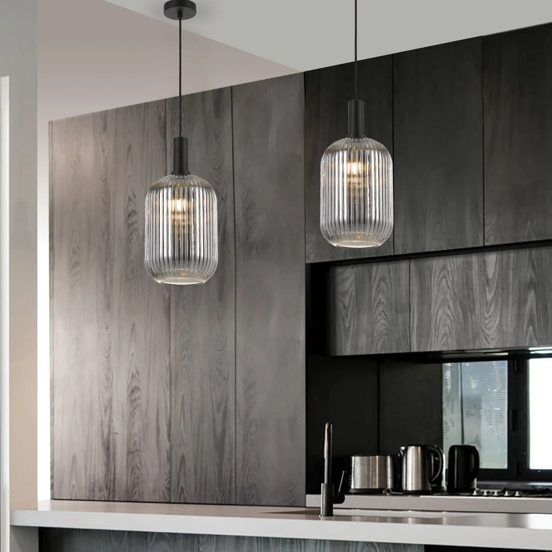 Bonura 14 Pendant Smoke and Black