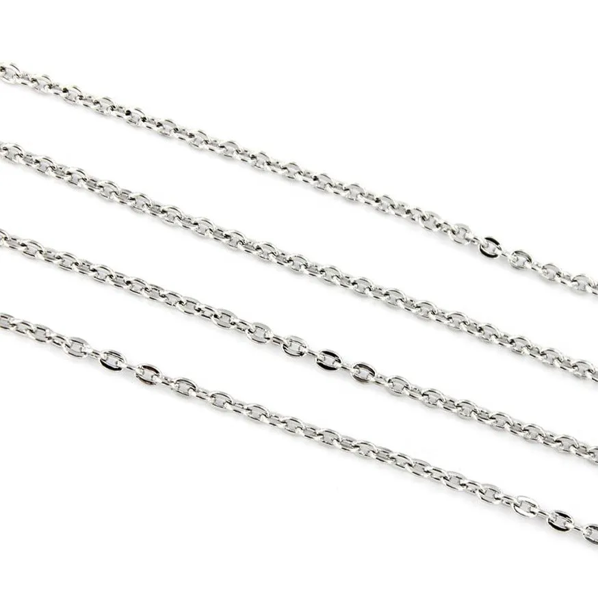 BULK Silver Tone Cable Chain - 1.3mm - Choose Your Length - 1 Meter   - CH057