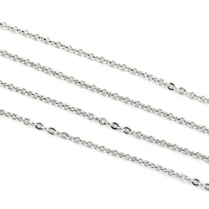 BULK Silver Tone Cable Chain - 1.3mm - Choose Your Length - 1 Meter   - CH057