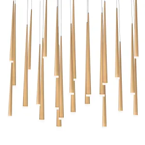 Cascade LED 23 Light Etched Glass Linear Chandelier