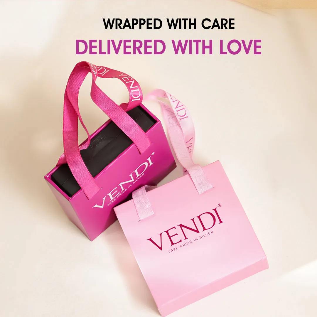 Centered Pink Rhodium Plated 925 Trio Heart Bracelets
