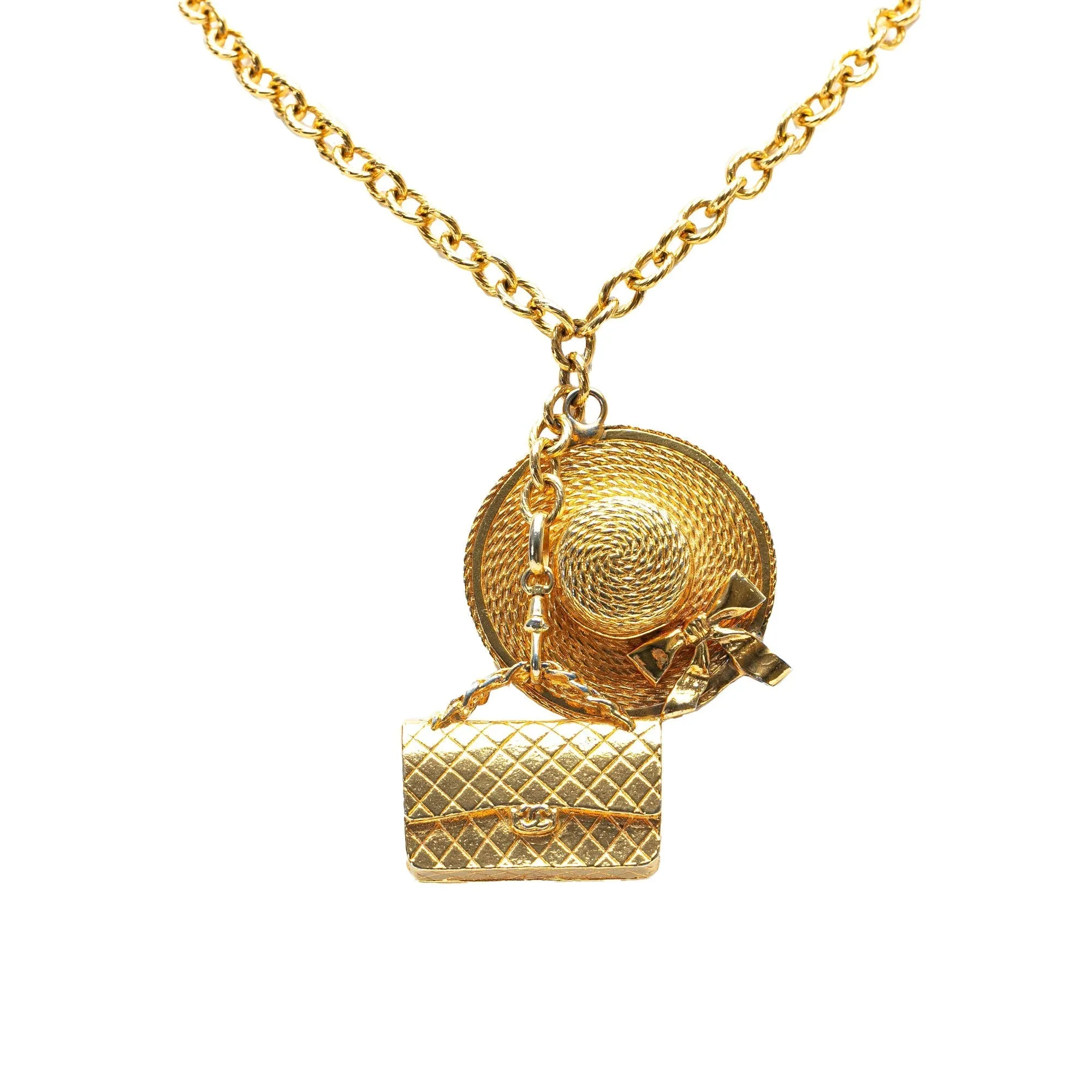 Chanel Flap Bag and Hat Pendant Necklace