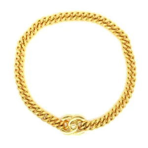 Chanel Goldtone Turnlock Necklace