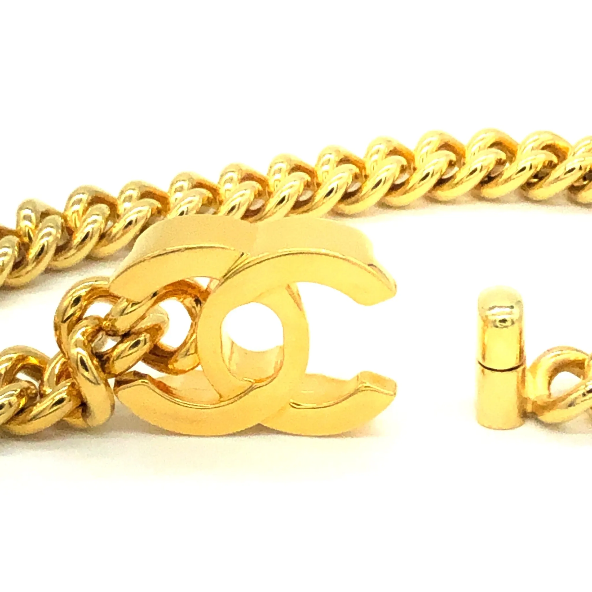 Chanel Goldtone Turnlock Necklace