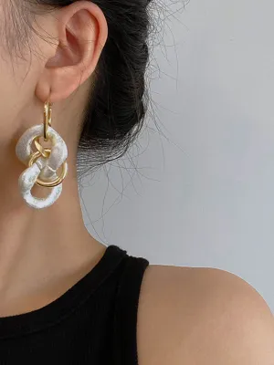 Chicmy-Stylish Statement Chains Geometric Earrings