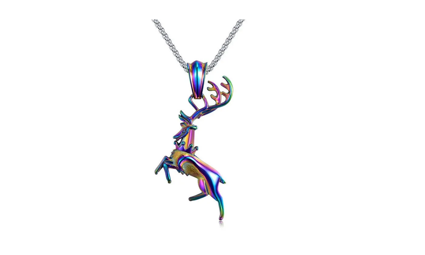 Classic Moose Elk Pendant Necklace