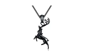 Classic Moose Elk Pendant Necklace