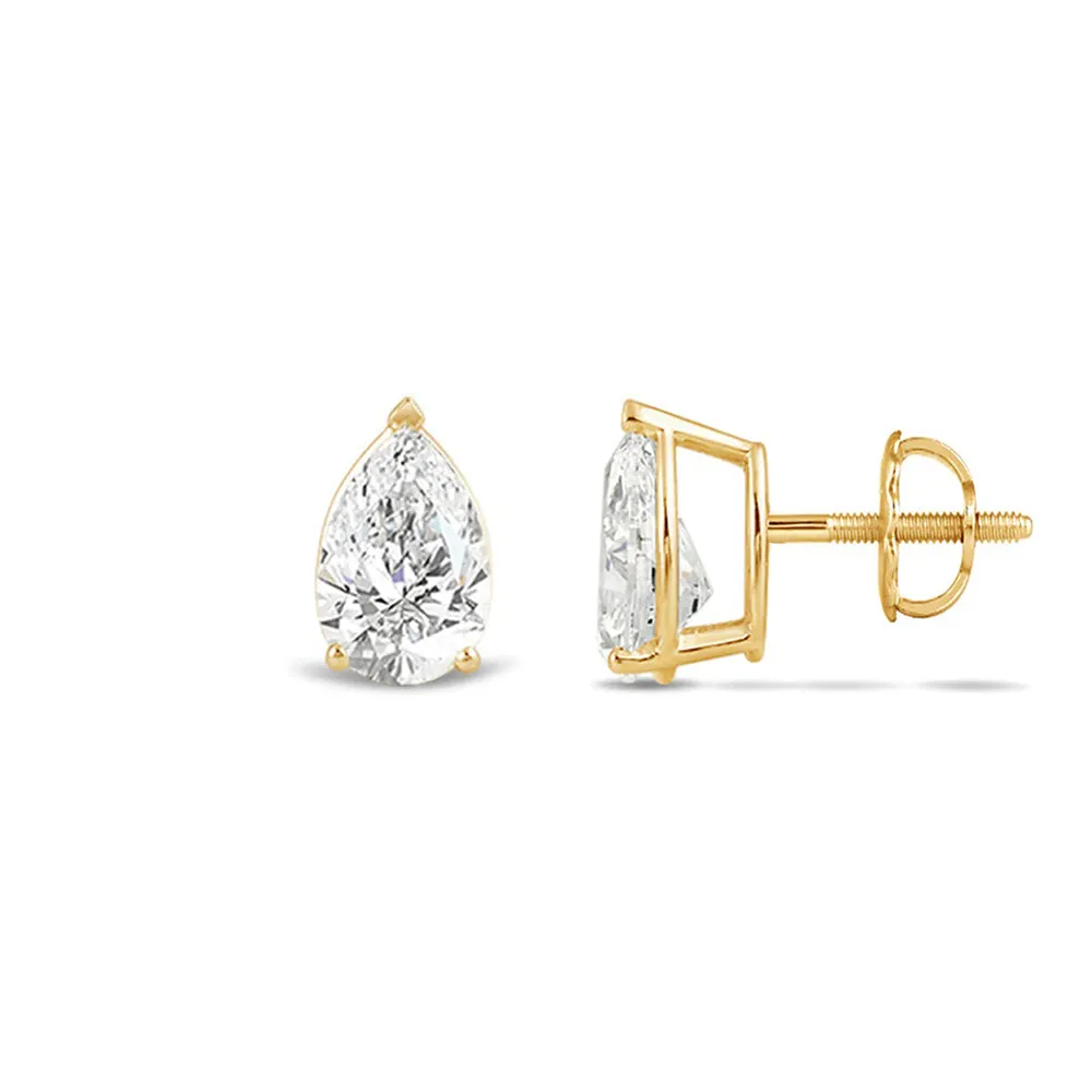 Classic Pear Brilliant Cut Diamond Martini Stud Earrings (F/G VS )