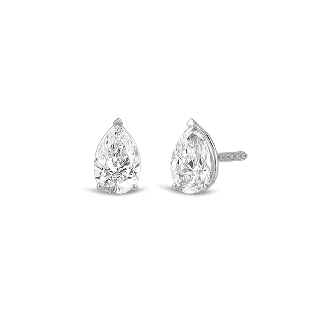 Classic Pear Brilliant Cut Diamond Martini Stud Earrings (F/G VS )