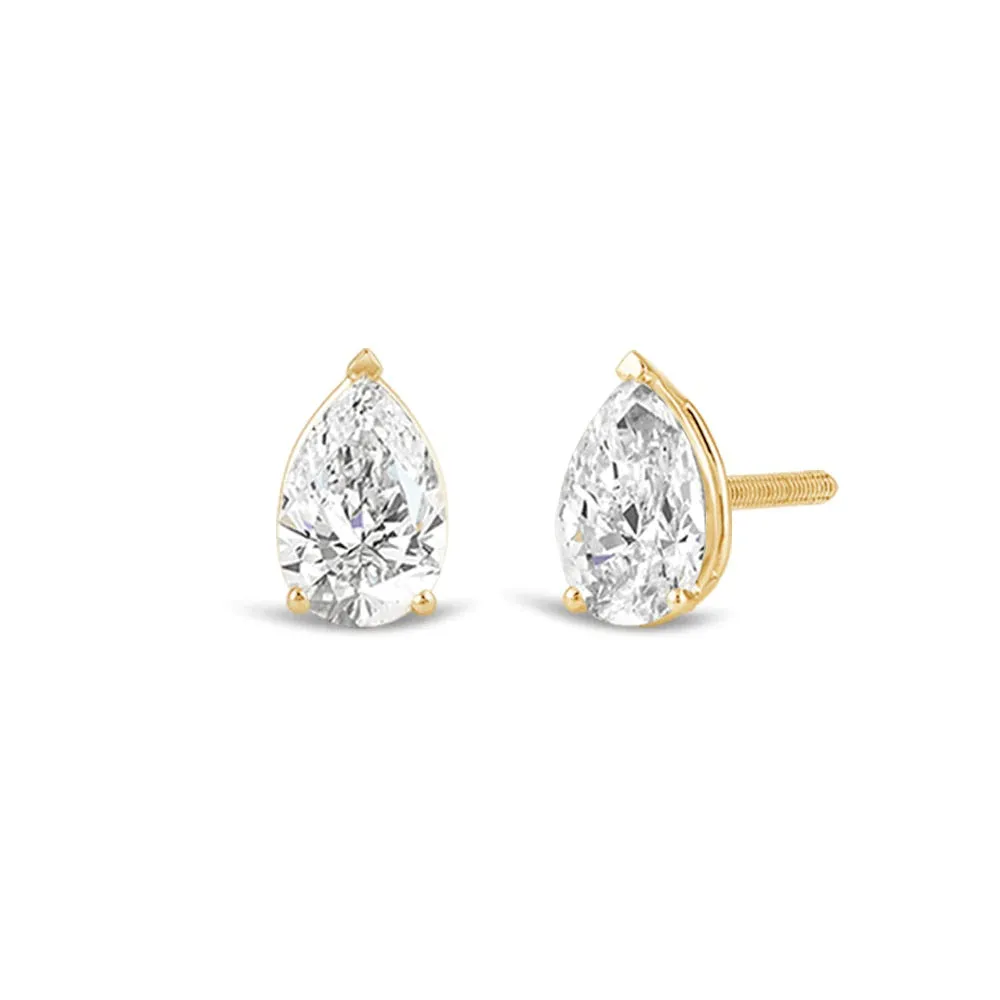 Classic Pear Brilliant Cut Diamond Martini Stud Earrings (F/G VS )