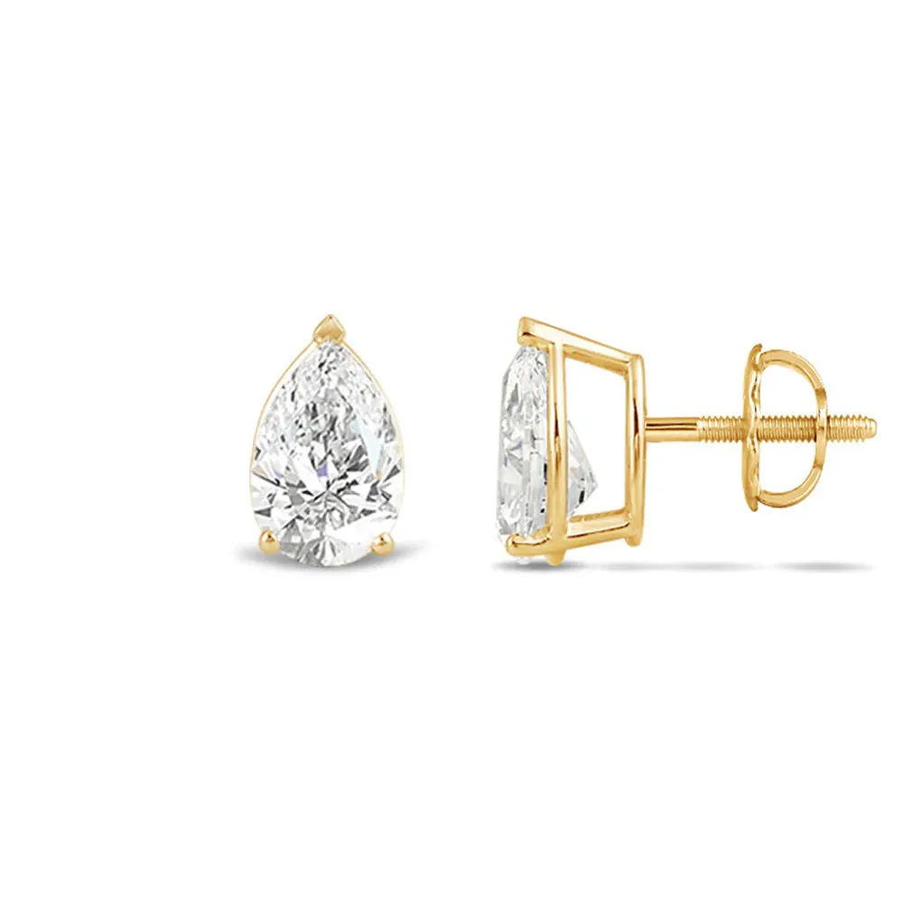 Classic Pear Brilliant Cut Diamond Martini Stud Earrings (F/G VS )
