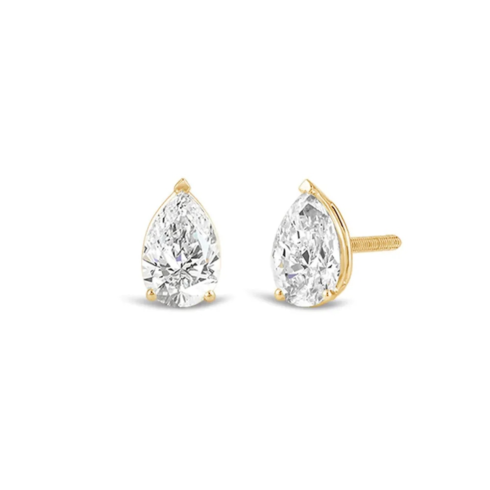 Classic Pear Brilliant Cut Diamond Martini Stud Earrings (F/G VS )