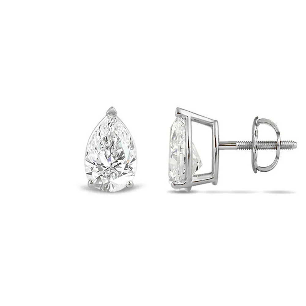 Classic Pear Brilliant Cut Diamond Martini Stud Earrings (F/G VS )