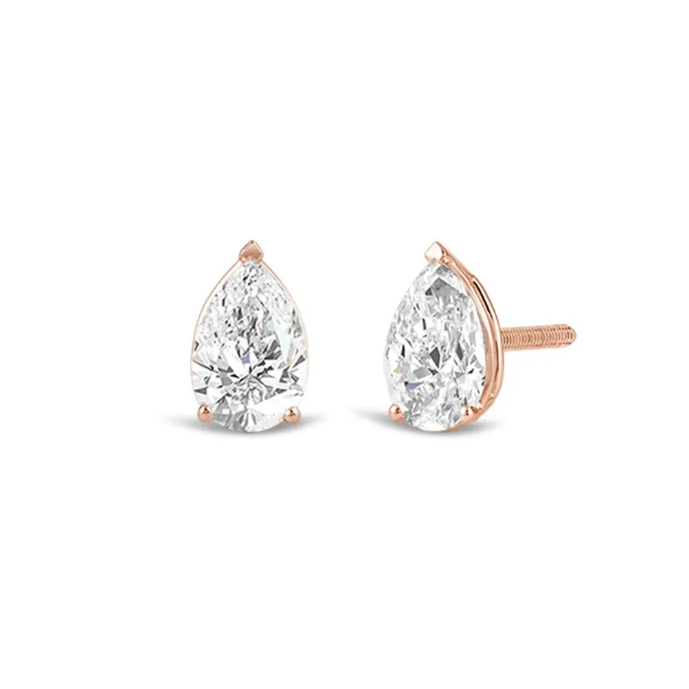 Classic Pear Brilliant Cut Diamond Martini Stud Earrings (F/G VS )