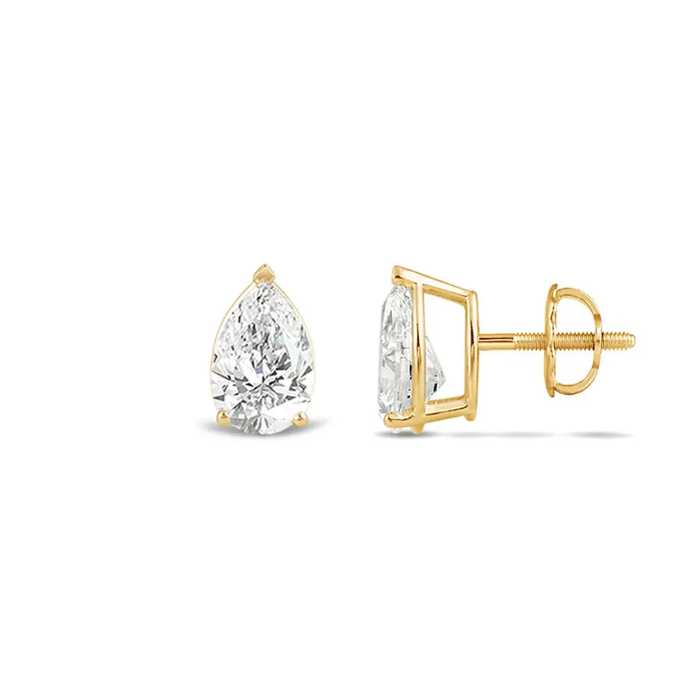 Classic Pear Brilliant Cut Diamond Martini Stud Earrings (F/G VS )