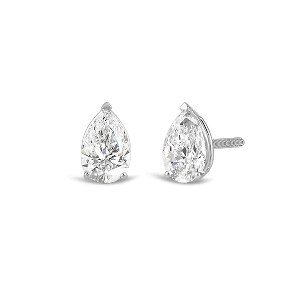 Classic Pear Brilliant Cut Diamond Martini Stud Earrings (F/G VS )