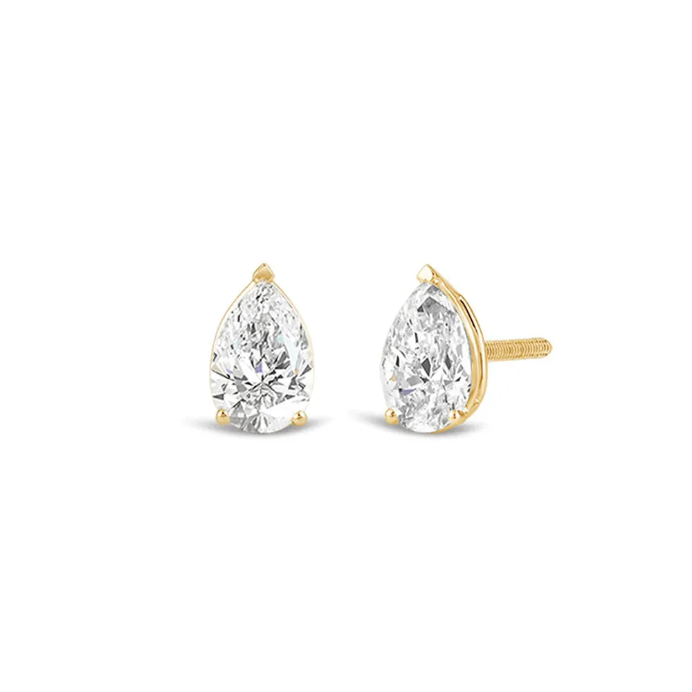 Classic Pear Brilliant Cut Diamond Martini Stud Earrings (F/G VS )