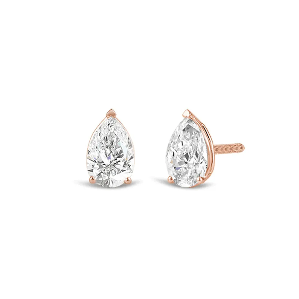 Classic Pear Brilliant Cut Diamond Martini Stud Earrings (F/G VS )