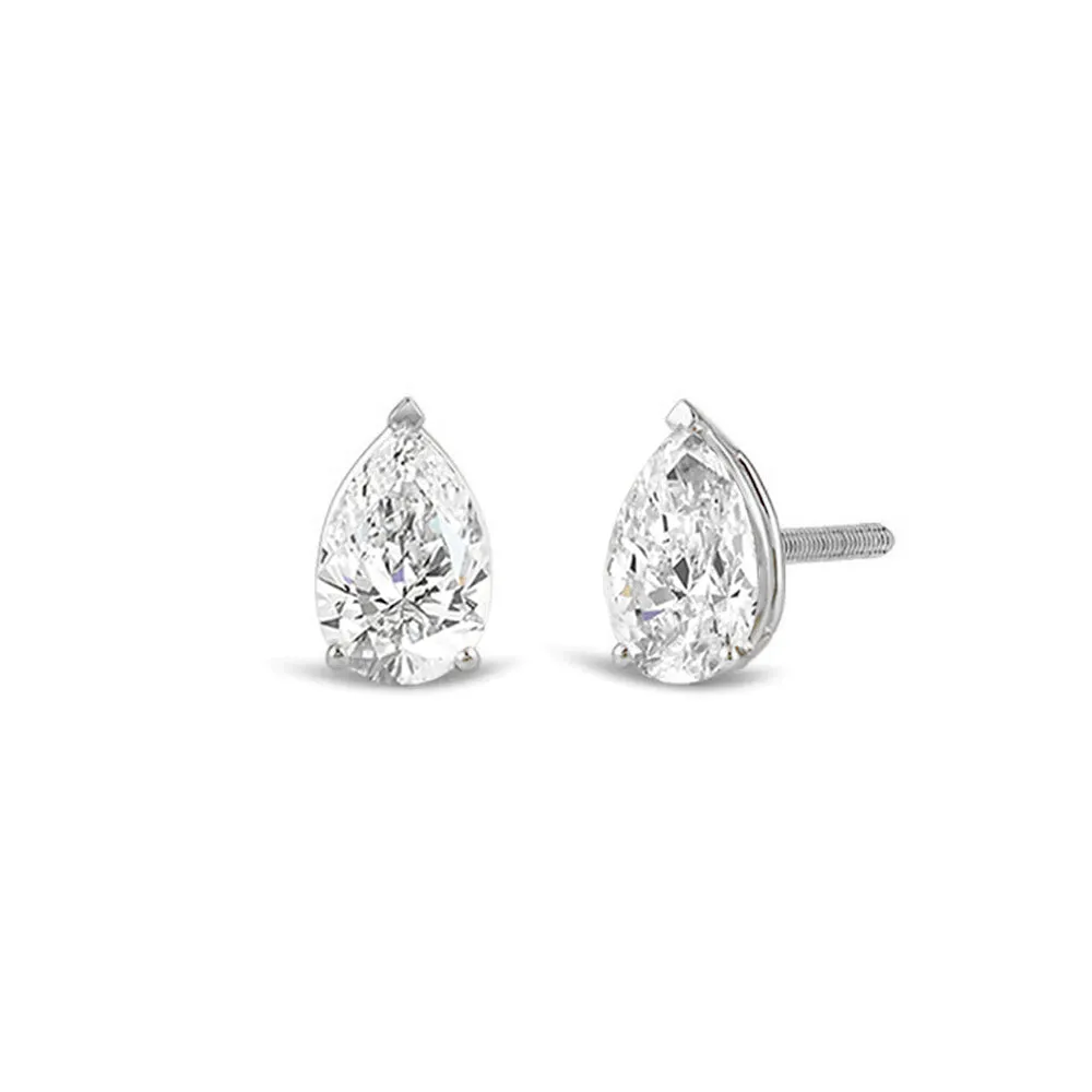 Classic Pear Brilliant Cut Diamond Martini Stud Earrings (F/G VS )