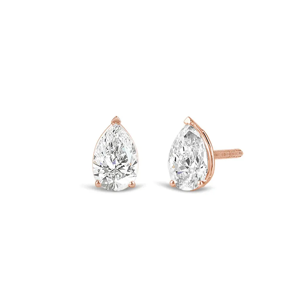 Classic Pear Brilliant Cut Diamond Martini Stud Earrings (F/G VS )