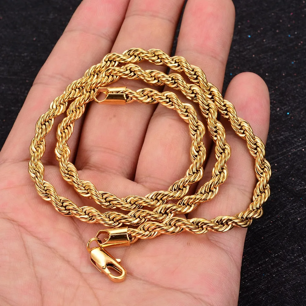 Classic Twist Necklace For Men Ethiopia chain Fashion Dubai Jewelry Arab Chain gifts