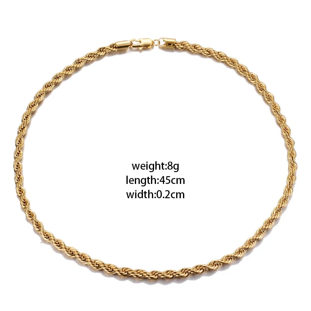 Classic Twist Necklace For Men Ethiopia chain Fashion Dubai Jewelry Arab Chain gifts