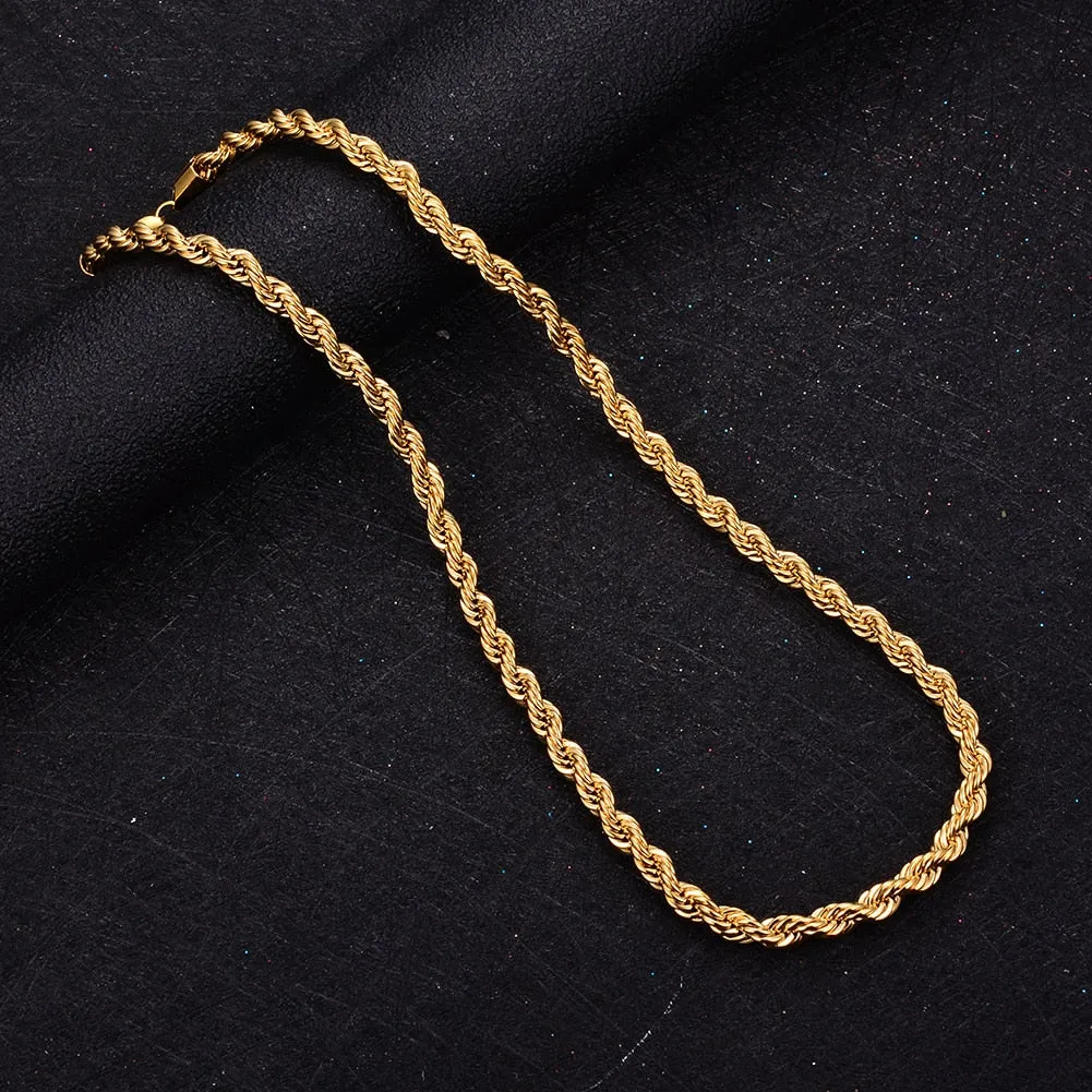 Classic Twist Necklace For Men Ethiopia chain Fashion Dubai Jewelry Arab Chain gifts