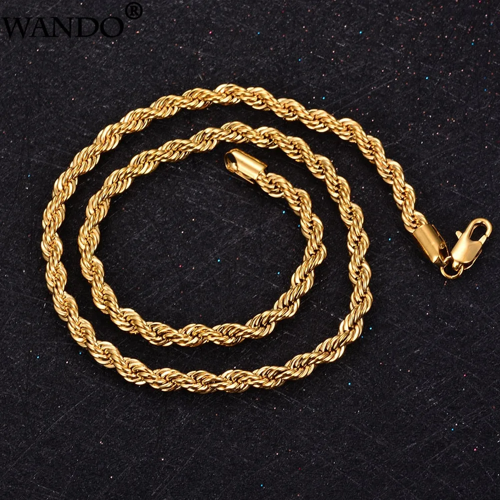 Classic Twist Necklace For Men Ethiopia chain Fashion Dubai Jewelry Arab Chain gifts