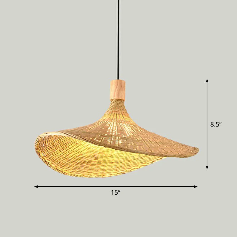 Contemporary Bamboo Pendant Light: Single-Bulb Wood Suspension Fixture