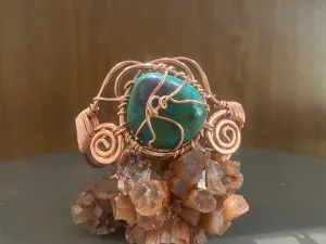 COPPER CHRYSOCOLLA DOUBLE VORTEX CUFF BRACELET