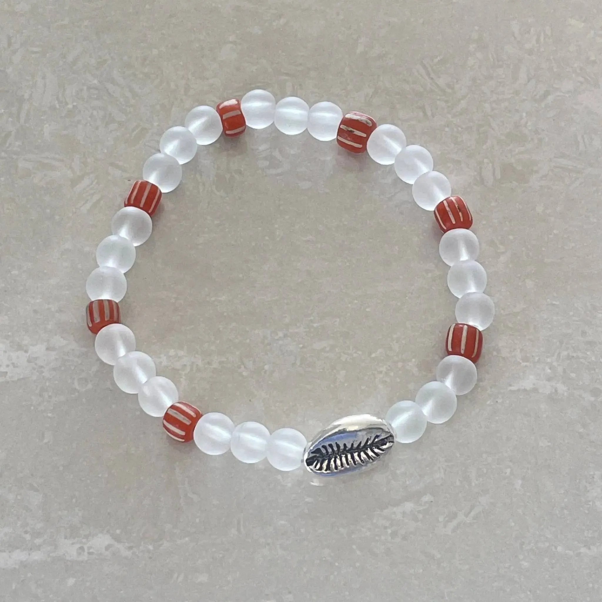 Cowrie Shell Sea Glass Bracelet