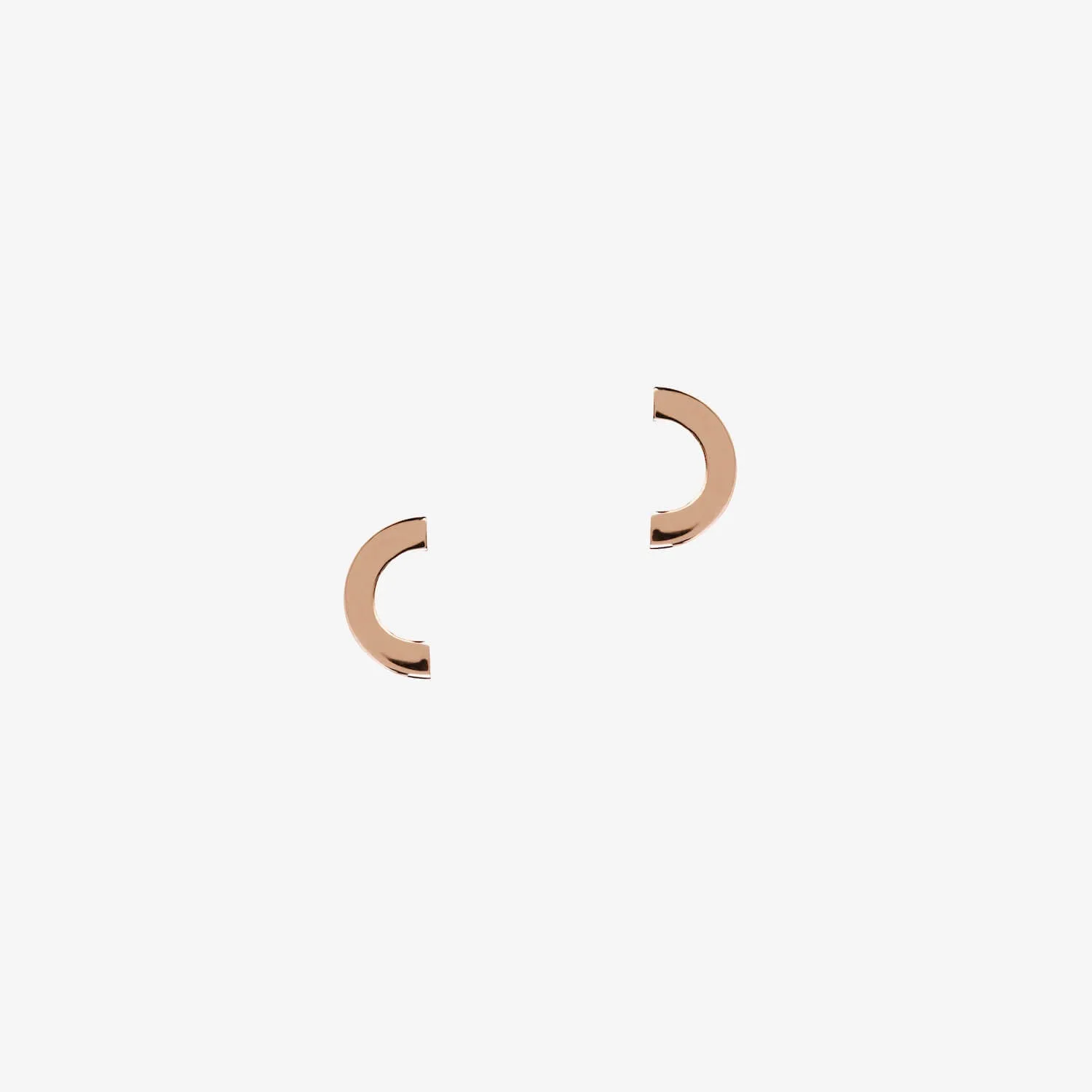 Crescent Studs Rose Gold