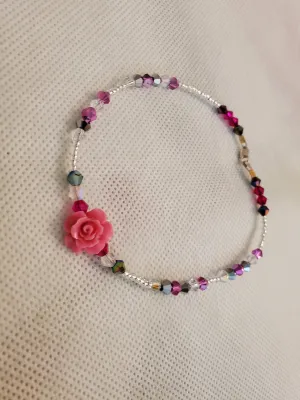 Crystal rose anklet