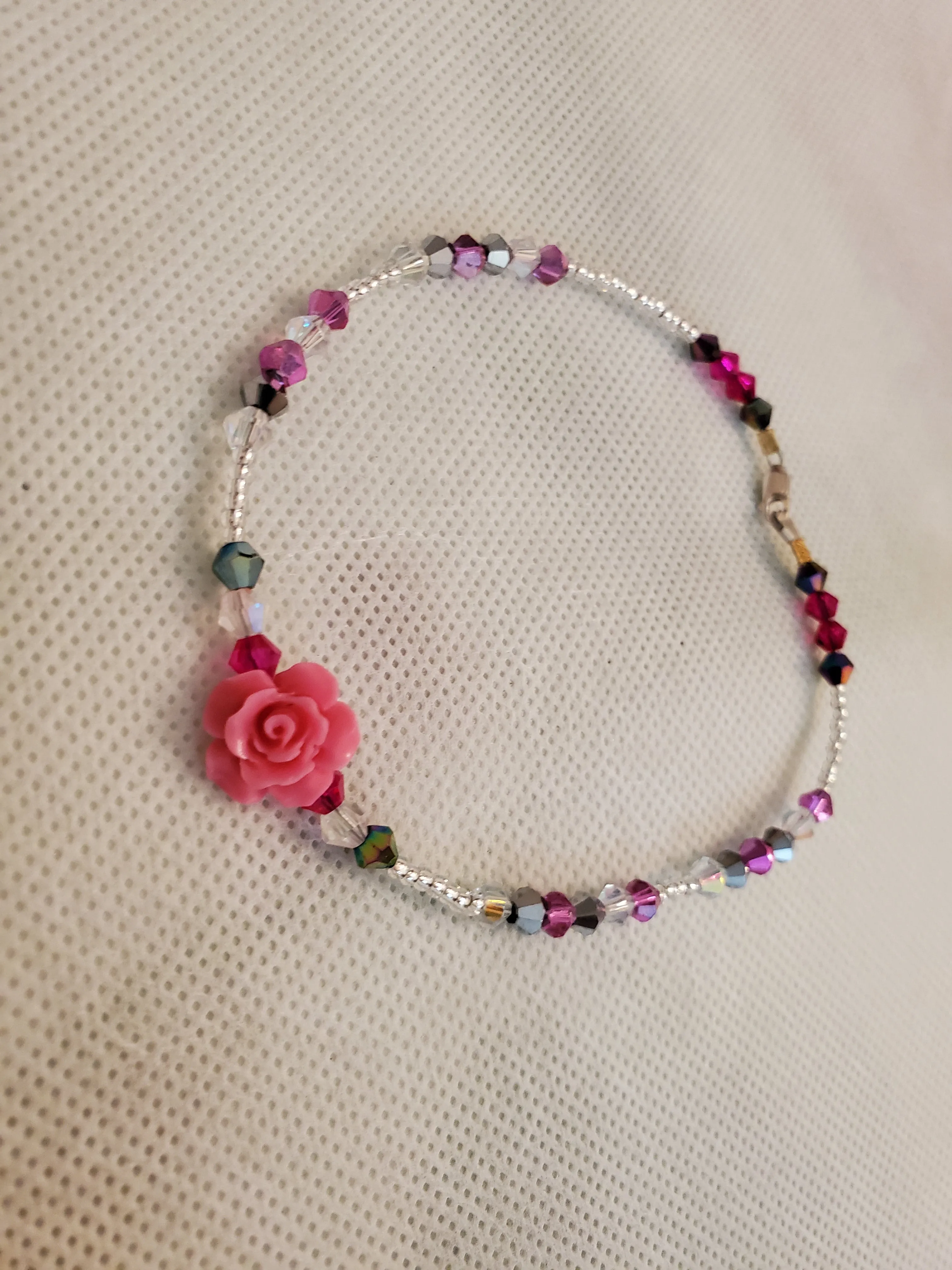 Crystal rose anklet