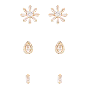 Crystal Stud Trio Set