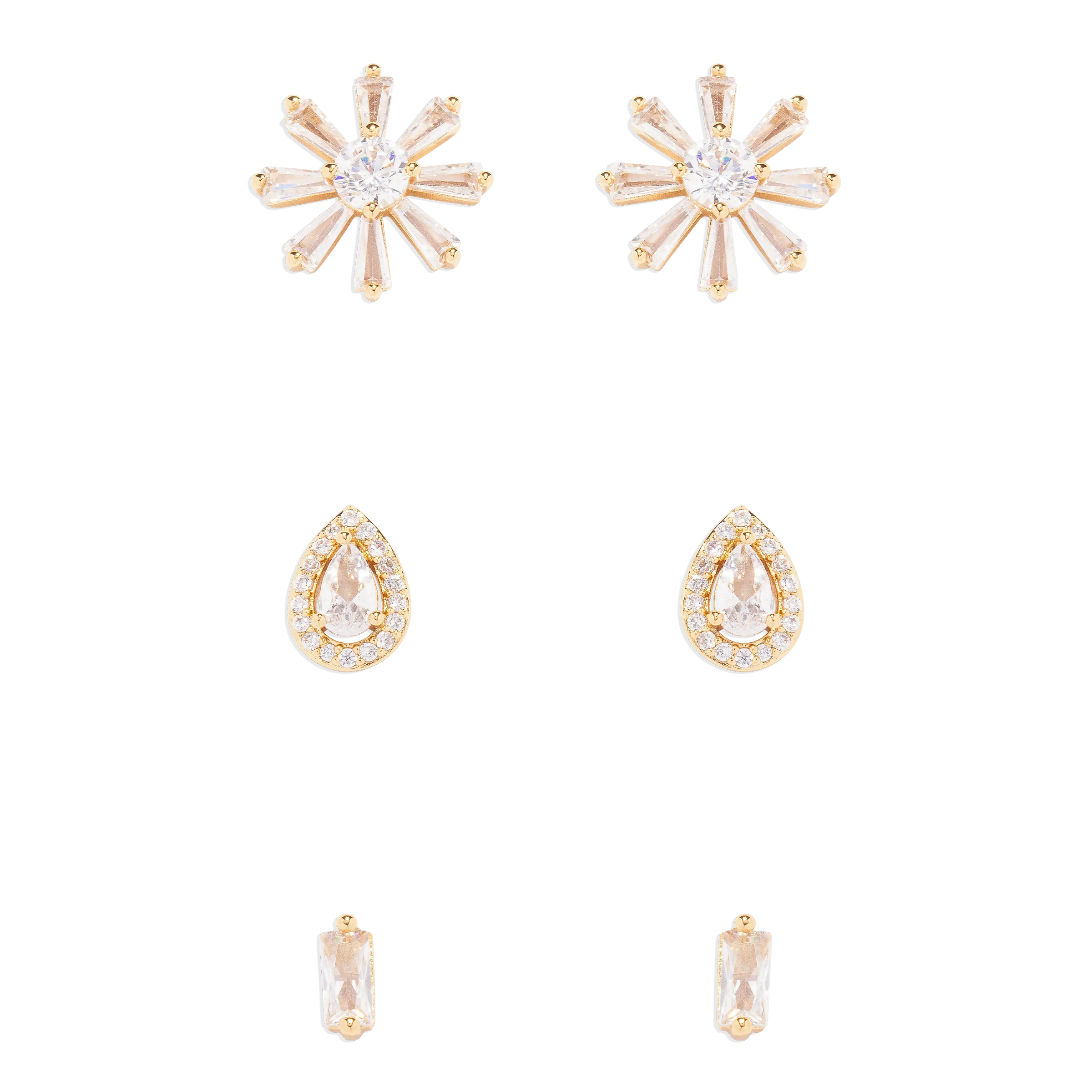 Crystal Stud Trio Set