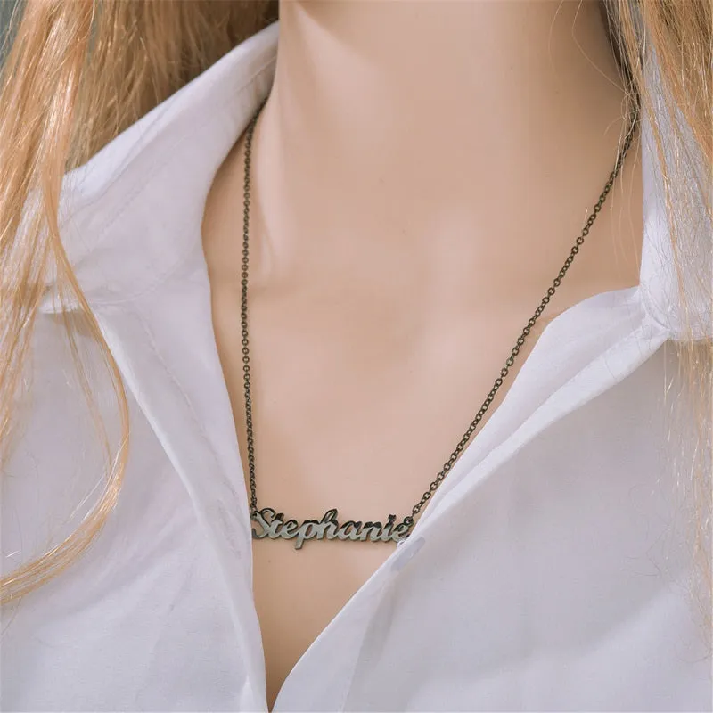 Custom Name Necklace Personalized, Customized Nameplate Necklace Dainty Jewelry Gift for Women, Men