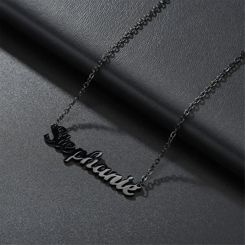 Custom Name Necklace Personalized, Customized Nameplate Necklace Dainty Jewelry Gift for Women, Men