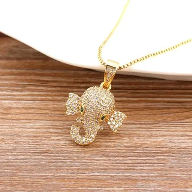 Cute Copper Elephant Necklaces