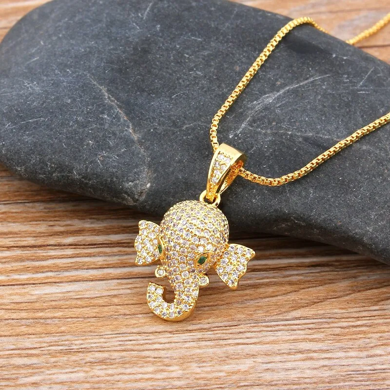 Cute Copper Elephant Necklaces