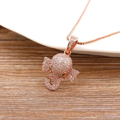 Cute Copper Elephant Necklaces