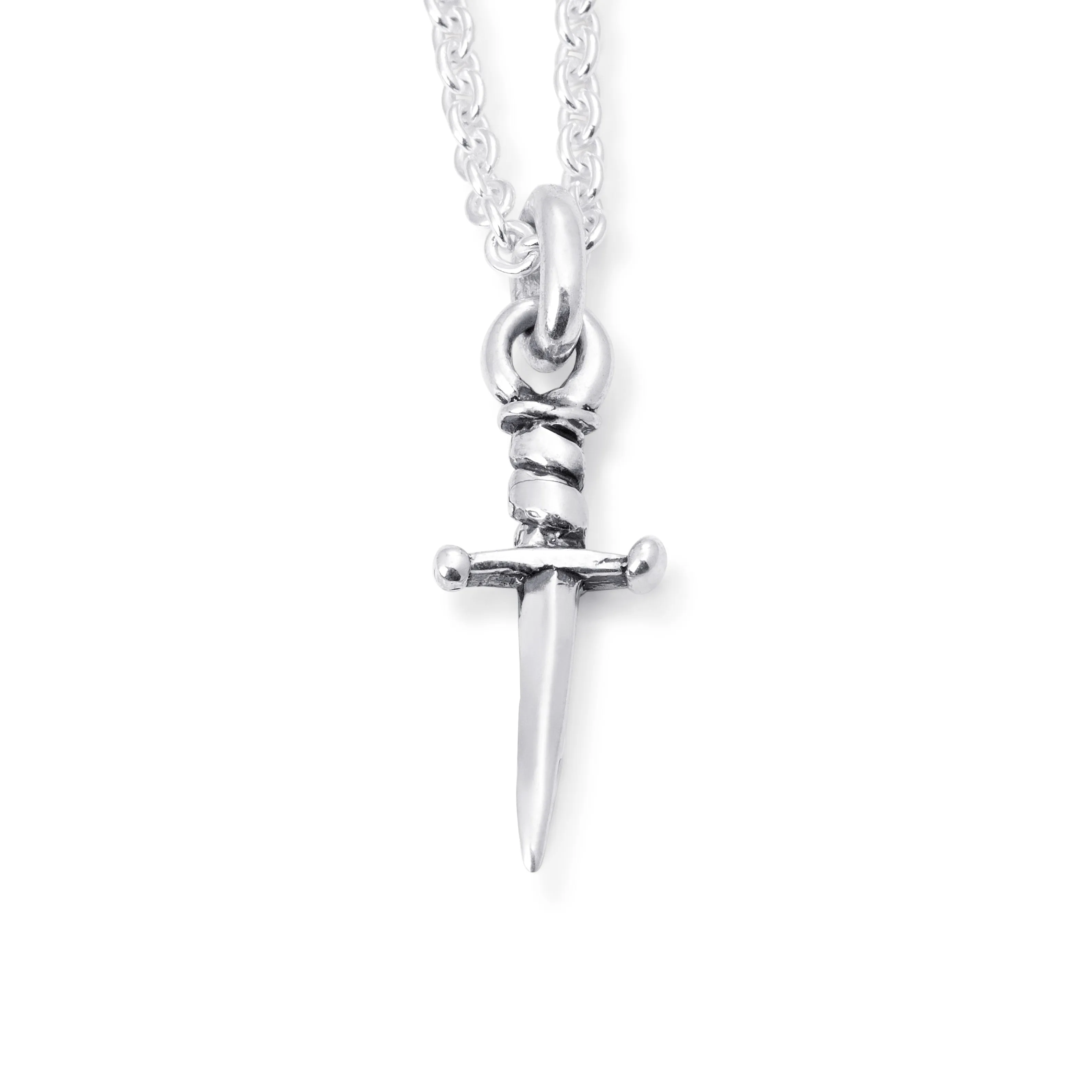 Dagger Necklace In Sterling Silver, 36mm