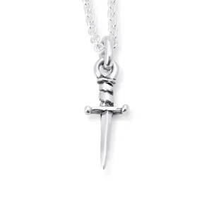 Dagger Necklace In Sterling Silver, 36mm