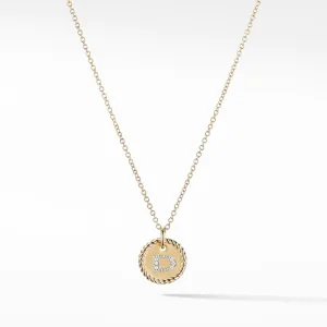 David Yurman Initial Charm Necklace with Diamonds in 18k Gold, Letter D