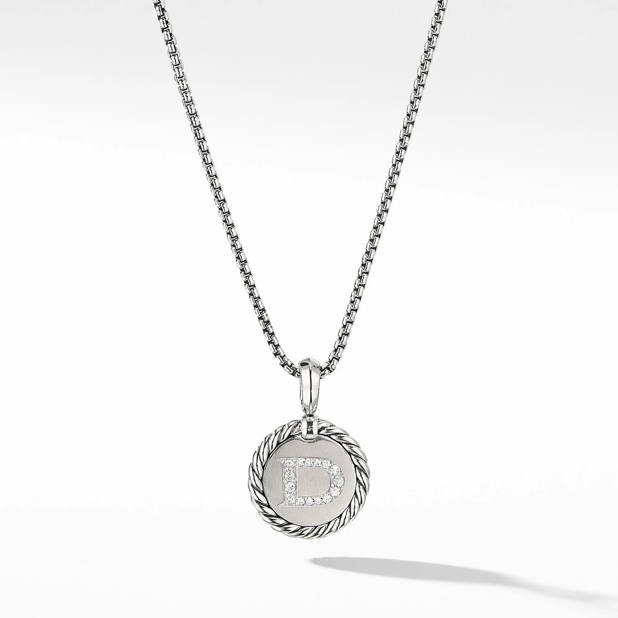 David Yurman Initial Charm Necklace with Diamonds, Letter D