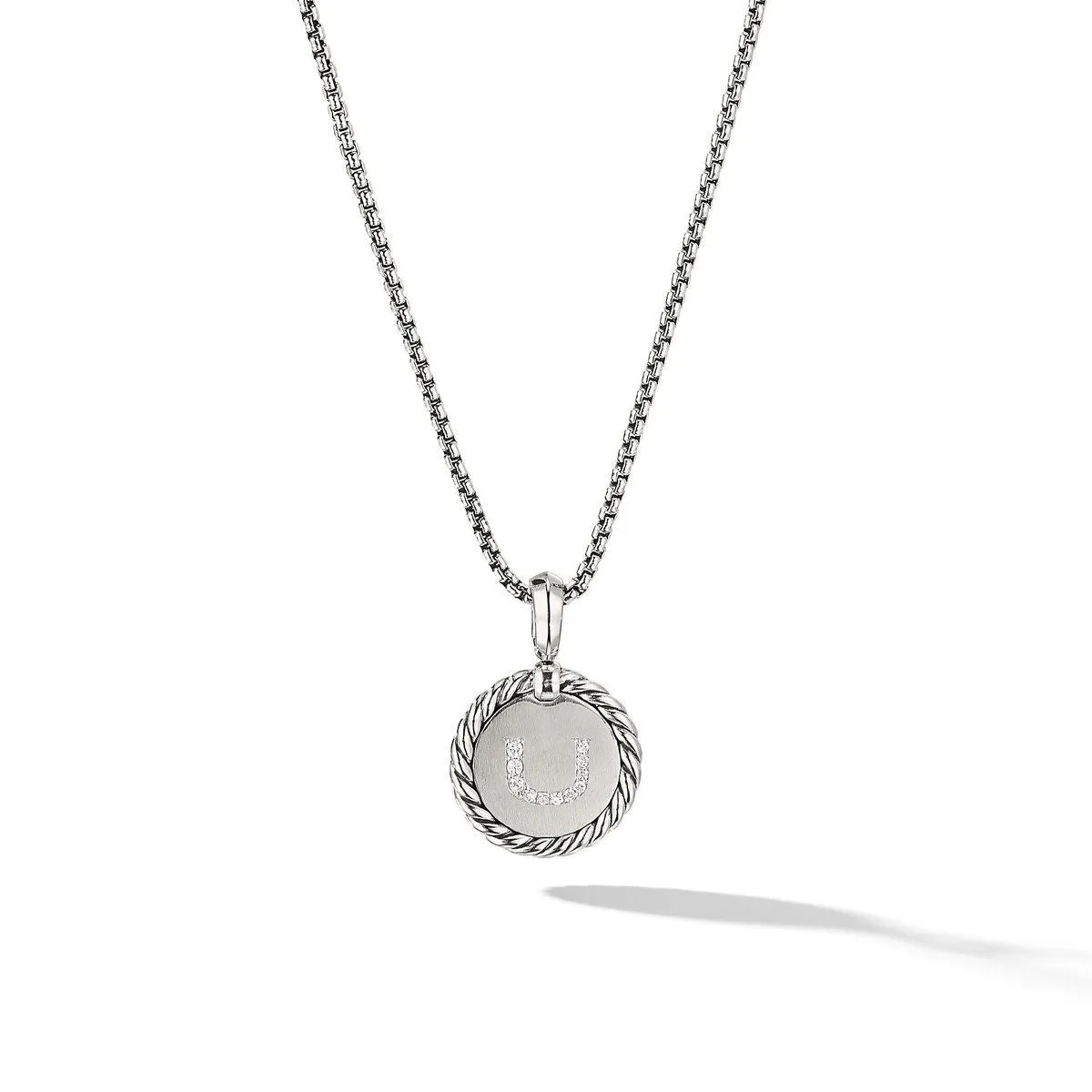 David Yurman U Initial Charm with Pave Diamonds