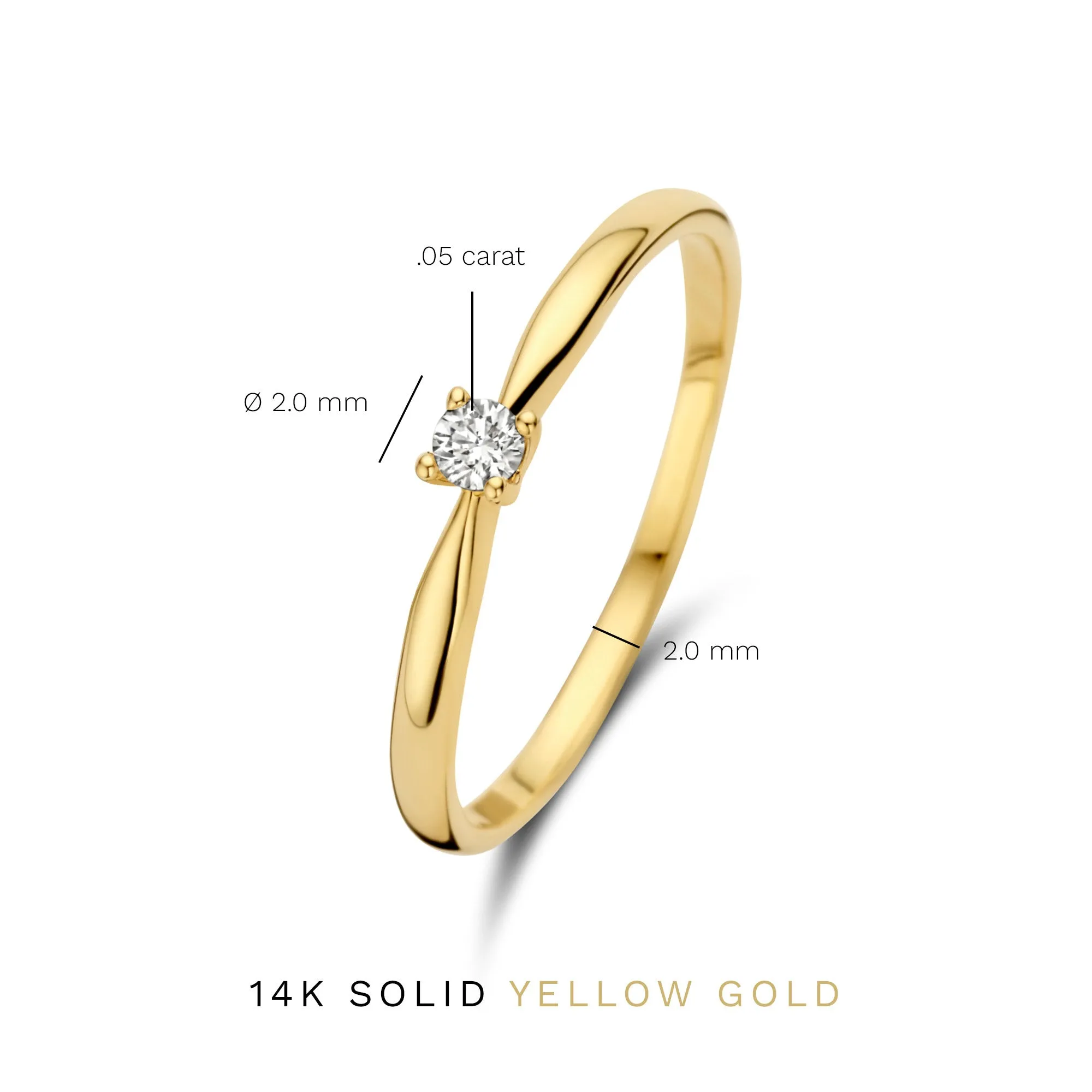 De la Paix Céline 14 karat gold ring with diamond 0.05 carat