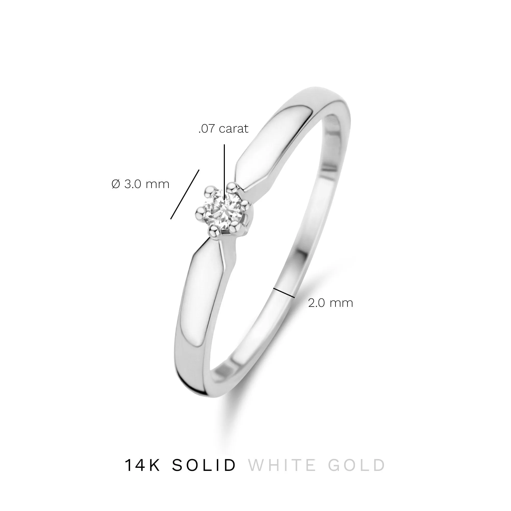 De la Paix Emily 14 karat white gold ring with diamond 0.05 carat