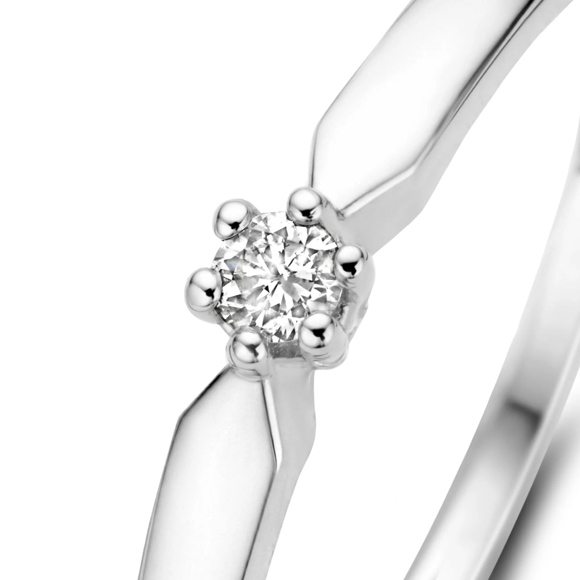 De la Paix Emily 14 karat white gold ring with diamond 0.05 carat