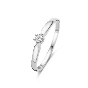 De la Paix Sylvie 14 karat white gold ring with diamond 0.07 carat